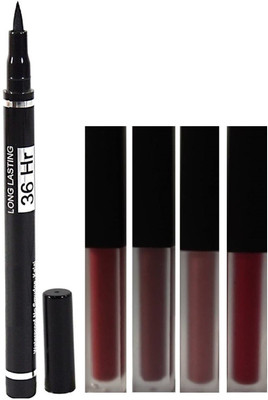 

TANVI27 NUDE LOVE COLLECTION WITH WATER PROOF JET BLACK EYE LINER(Set of 5)