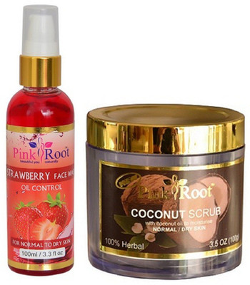 

Pink Root Strawberry Face Wash 100ml WITH Coconut Scrub 100gm(Set of 2)