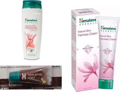 

Himalaya Intensive Face Moisturizing Lotion, Cocoa Butter Lip Balm, Natural Glow Fairness Cream(Set of 3)