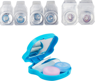 

Optify Combo Pack Monthly Color Contact Lens With Travel Kit Monthly Contact Lens(1, Blue_Blue_Violet, Pack of 3)