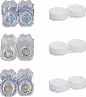 

Vision-Plus 3 Pair Blue, Green & Grey Color Zero Power Monthly Contact Lens With 3 Case Monthly Contact Lens(0, Blue, Green, Grey, Pack of 3)