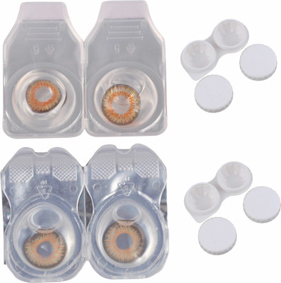 

Vision-Plus 2 Pair Honey & Hazel Color Zero Power Monthly Contact Lens With 2 Case Monthly Contact Lens(0, Honey, Hazel, Pack of 2)