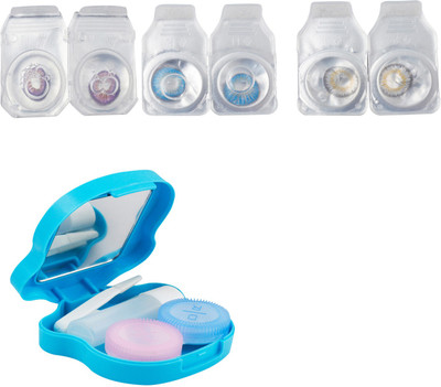 

Optify Combo Pack Monthly Color Contact Lens With Travel Kit Monthly Contact Lens(1, Violet_Blue_Natural Grey, Pack of 3)