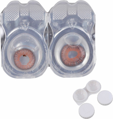 

Vision-Plus 1 Pair Brown Color Zero Power Monthly Contact Lens With 1 Case Monthly Contact Lens(0, Brown, Pack of 1)