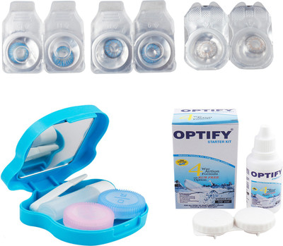 

Optify Combo Pack Monthly Color Contact Lens With Travel Kit Monthly Contact Lens(1, Blue_Blue_Grey, Pack of 3)