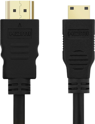 

LipiWorld Mini HDMI Male to HDMI Male Cable with Power Filter 1080p HDMI Cable(Compatible with Laptop, Black)