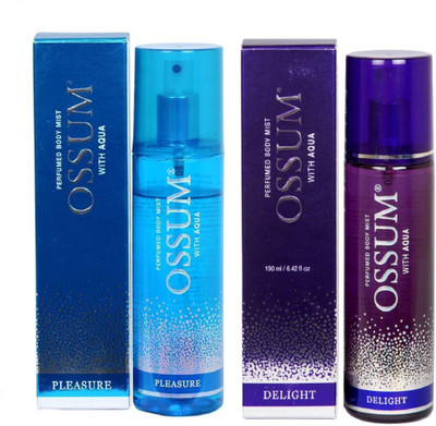 

ossum Body Mist Delight + PLEASURE BODY PERFUME MIST 115 ml pack of 2 Deodorant Spray - For Men & Women(230 ml, Pack of 2)