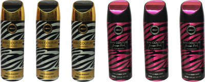 

Armaf SKIN COUTURE AND SKIN COUTURE SUMMER PINK (PACK OF 6) Body Spray - For Women(200 ml, Pack of 6)