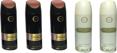 

Armaf 3 TRESFOUR AND 2 HIGH STREET (PACK OF 5) Body Spray - For Women(200 ml, Pack of 5)