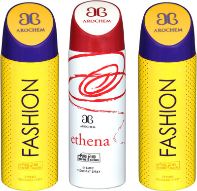 

AROCHEM fashion,ethena and fashion combo Deodorant Spray - For Men & Women(300 ml, Pack of 3)