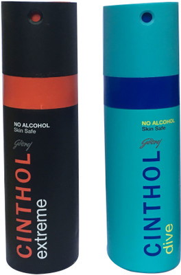 

CINTHOL EXTREME , DIVE (PACK OF 2) Body Spray - For Men & Women(150 ml, Pack of 2)