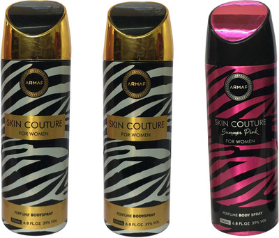 

Armaf 2 SKIN COUTURE AND 1 SKIN COUTURE SUMMER PINK (PACK OF 3) Body Spray - For Women(200 ml, Pack of 3)