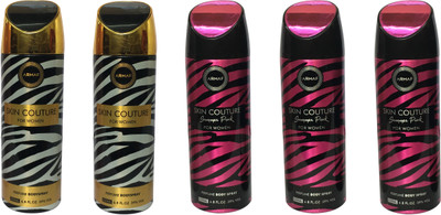 

Armaf 2 SKIN COUTURE AND 3 SKIN COUTURE SUMMER PINK (PACK OF 5) Body Spray - For Women(200 ml, Pack of 5)