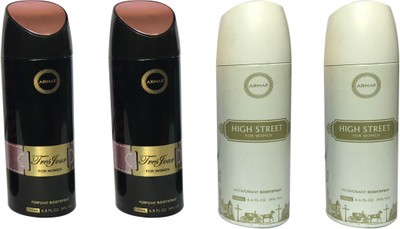 

Armaf 2 TRESFOUR AND 2 HIGH STREET (PACK OF 4) Body Spray - For Women(200 ml, Pack of 4)