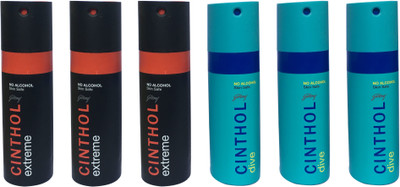 

CINTHOL 3 EXTREME ,3 DIVE (PACK OF 6) Body Spray - For Men & Women(150 ml, Pack of 6)