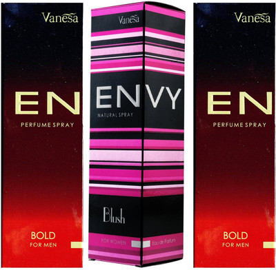 

Envy Bold 60ml 2 pcs. & Blush 60ml 1 pc. Pack of 3 Perfume Body Spray - For Men & Women(180 ml, Pack of 3)