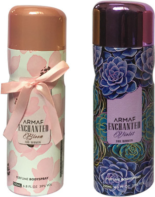 

Armaf ENCHANTED BLOOM AND ENCHANTED VOILET (PACK OF 2) Body Spray - For Women(200 ml, Pack of 2)