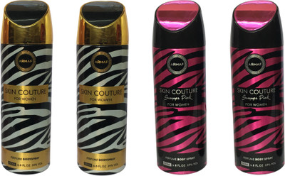 

Armaf 2 SKIN COUTURE AND 2 SKIN COUTURE SUMMER PINK (PACK OF 4) Body Spray - For Women(200 ml, Pack of 4)