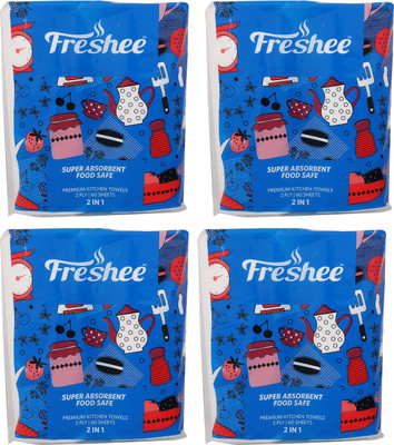 

Freshee 60 Sheet 2 In 1 Kitchen Towel Tissue made with 100% virgin fibre that offer fresh and hygienic experience(Pack of 4)