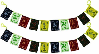 TickRight Prayer Flags for Home, Office, Desk, Cycle, Bike, Scooter and Car Decor, Wall, Door, Window hangings for Good ambience (6 x 8, 75) - Pack of 2 Rectangle Car Window Flag Flag(Cotton)