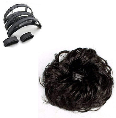 

S R Enterprises hair accessories hair juda curly brown and bumpits [pack of 6pcs] Hair Accessory Set(Black)