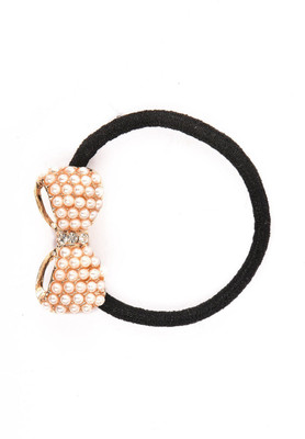 

Trinklets Pearl Bow Rubber Band(Black)