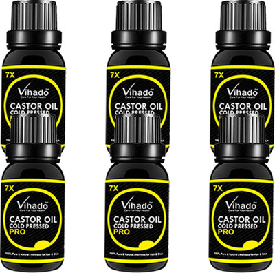 

VIHADO Cold Pressed Castor Oil For Hair and Skin Hair Oil 7x Pro ( 20 ml) (Pack of 6) Hair Oil(20 ml)