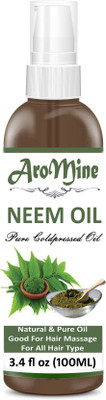 

Aromine Neem Oil - 100% Pure Natural Oil & Undiluted Cold Pressed Refined Cosmetic Grade For Aromatherapy, Skin Treatment, Hair Care, Face (100 ml) (100 ml) Hair Oil(100 ml)
