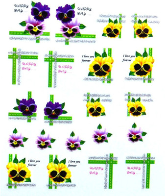 

SENECIO® Happy Day Love Pansy Nail Art Manicure Decals Water Transfer Stickers 1 Sheet Size :6.2*5.2cm(Multicolor)