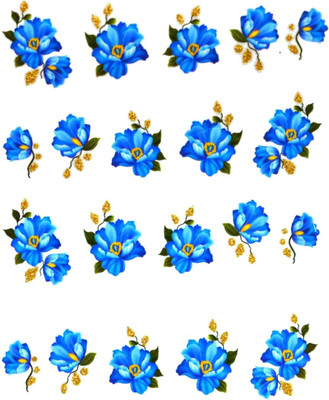 

SENECIO® Glitter Blue Peony Floral Nail Art Manicure Decals Water Transfer Stickers 1 Sheet Size :6.2*5.2cm(Multicolor)