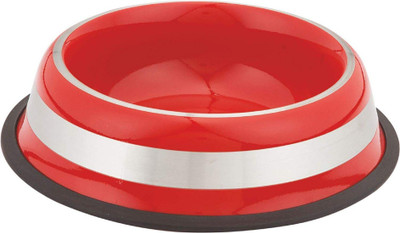 

ELTON Round Stainless Steel Pet Bowl(0.7 L Red)