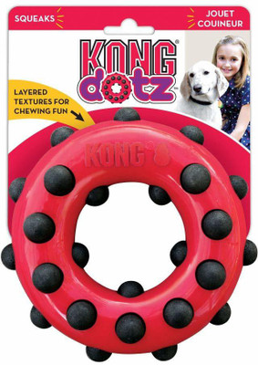 

Kong Dotz Circle Squeaky Ring Layered Rubber Dog Toys Small Rubber Squeaky Toy For Dog