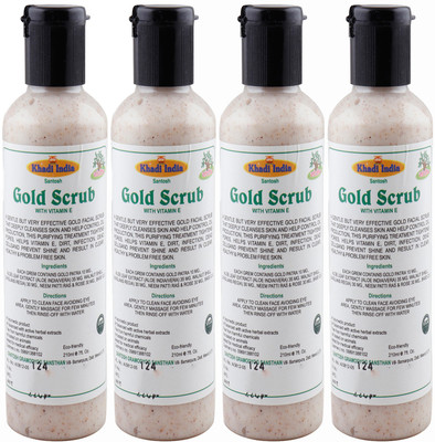 

Khadi India Santosh Gold Scrub With Vitamin-E (Pack of 4) Each of (210 ml) Scrub(840 ml)