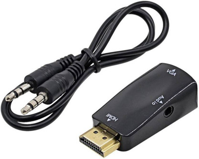 

VGS MARKETINGS HDMI Male To VGA Female Converter Box Adapter With 3.5mm Audio Cable For PC HDTV Compatible for PC Laptop DVD PS3 Xbox Gaming Adapter(Black Or White, For X-box 360)