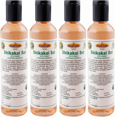 

Khadi India Santosh Shikakai Sat With Vitamin-E (Pack of 4) Each of (210 ml)(840 ml)