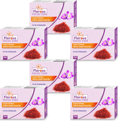 

Florous Saffron Sandal Facial Bar (Kesar Goti) ( 6 x 25 gm )(150 g, Pack of 6)
