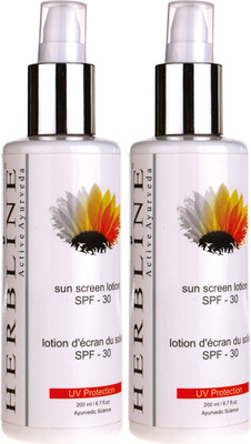 

Herbline SPF30 Sun Screen Lotion 200ml Pack Of-2 - SPF SPF-30 PA+(200 ml)