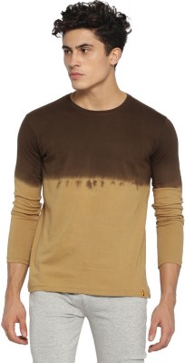 CAMPUS SUTRA Tie & Dye Men Round Neck Beige T-Shirt