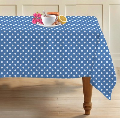 AIRWILL Self Design 6 Seater Table Cover(Blue, Cotton)