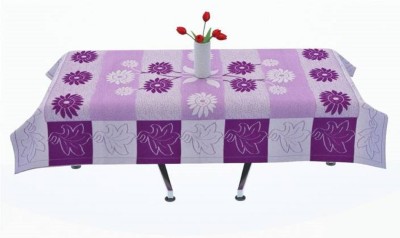 CASA FURNISHING Floral 4 Seater Table Cover(Violet, PVC)