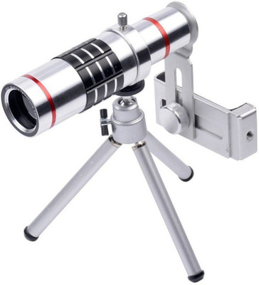 

FKU 18X MOBILE TELESCOPIC LENS, Dual Focus optics Zoom portable Night Vision_High Definition_Handheld Mobile Clip Tripod Kit(Silver, Supports Up to 900 g)