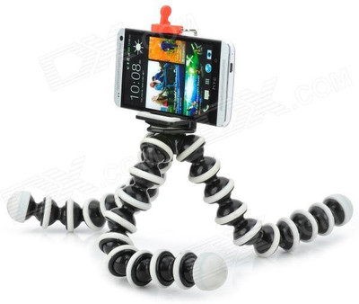 

HATHOT Flexible Octopus Foldable Mini Tripod With Universal Mobile Monopod Mount Adapter, 360 degree rotatable flexible arm light weight portable only for Smart Mobile Phones (Andriod + Iphones), Tripod(Black, White, Supports Up to 600 g)