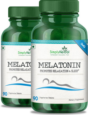 

Simply Herbal Melatonin (for Healthy Sleep Cycle) - 90 pills (Pack of 2)(180 No)