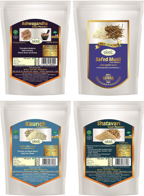 

biotic Safed Musli, Ashwagandha, Shatavari, Kaunch Seed Powder - Combo 100 g Each(400 g)