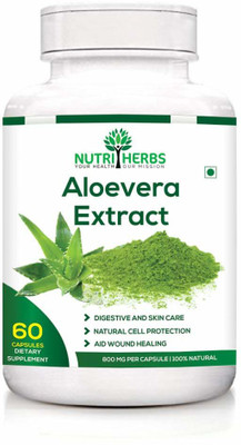 

Nutriherbs 100% Natural & Organic Aleovera Extract 800 Mg 60 Capsules (Pack Of 1)(1 No)