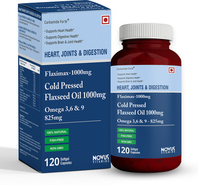 

Carbamide Forte Cold Pressed Flaxseed Oil 1000mg With Omega 3/6/ 9 For Heart, Joints & Digestion(120 No)