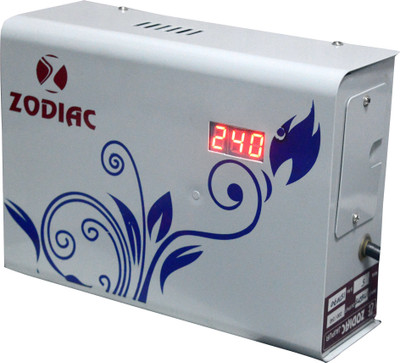 

zodiac 4KVA 175v-275v with digital meter for input and output for upto 1.5tons ac Voltage stabilizer(White)