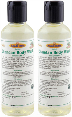 

Khadi India Santosh Chandan Body Wash With Vitamin-E (Pack of 2) Each of (210 ml)(420 ml, Pack of 2)