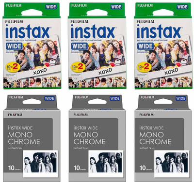 

Fujifilm Instax Wide 60 Shots With Monochrome 30 Shots Instant Film Roll(Yes 800 ISO Pack of 6)