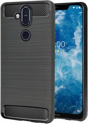 Bodoma Back Cover for Nokia 8.1 Hybrid(Black, Shock Proof, Silicon, Pack of: 1)